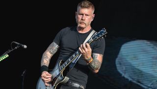 Bill Kelliher performs onstage with Mastodon at the Hellfest Open Air Festival in Clisson, France on June 17, 2022