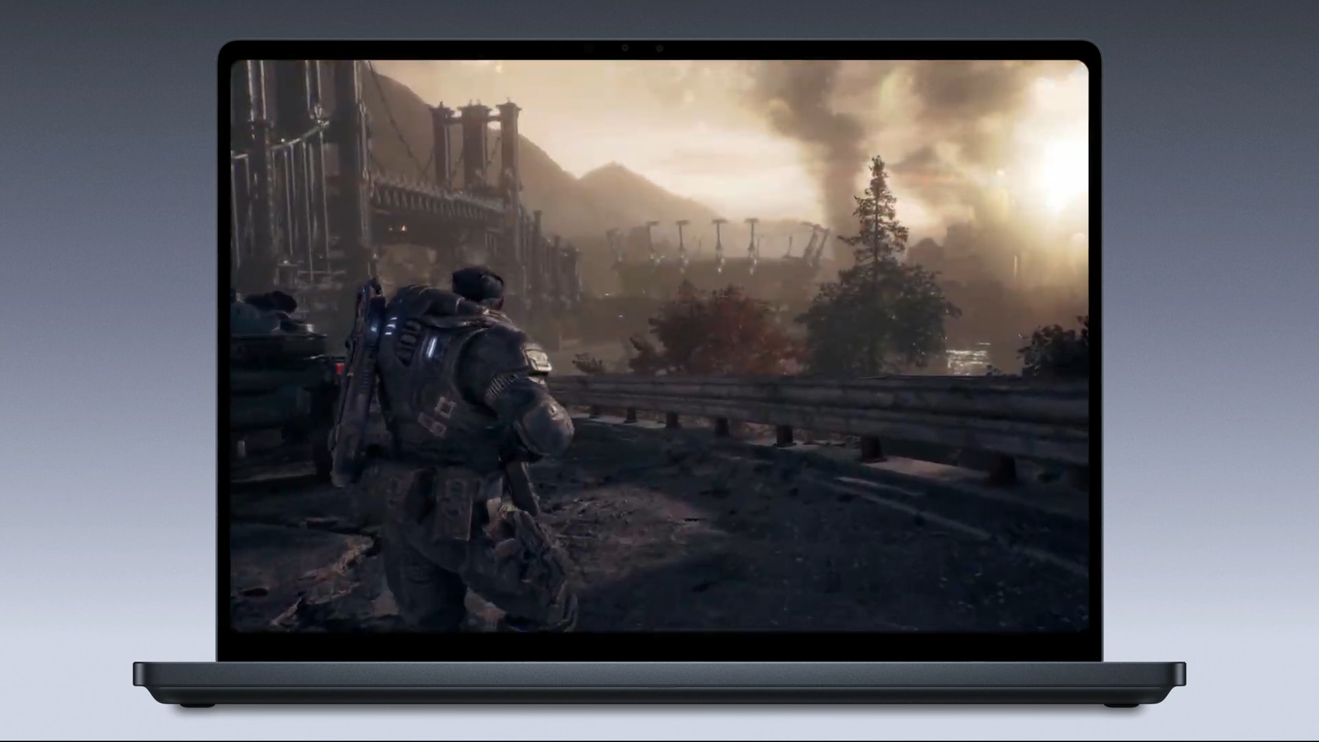 Gears of War E-Day running on the Microsoft Surface Laptop Ultra