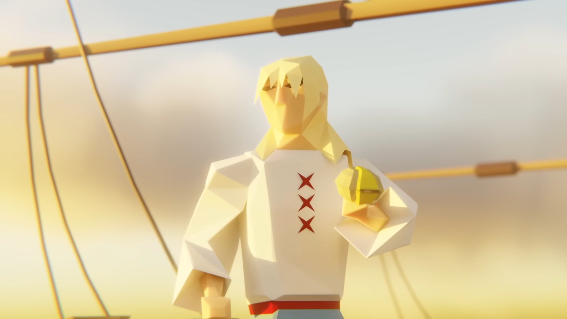 Old Schol RuneScape sailor in bright white light