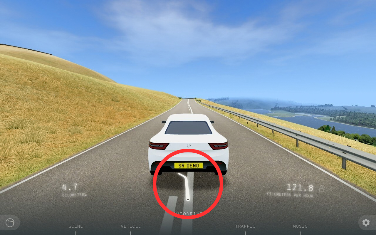 A car in a peaceful environment