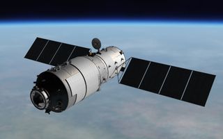China's first space station Tiangong-1, shown here in an artist's illustration, is expected to fall to Earth around April 1, 2018.