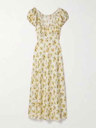 Florencia Floral-Print Silk-Blend Midi Dress