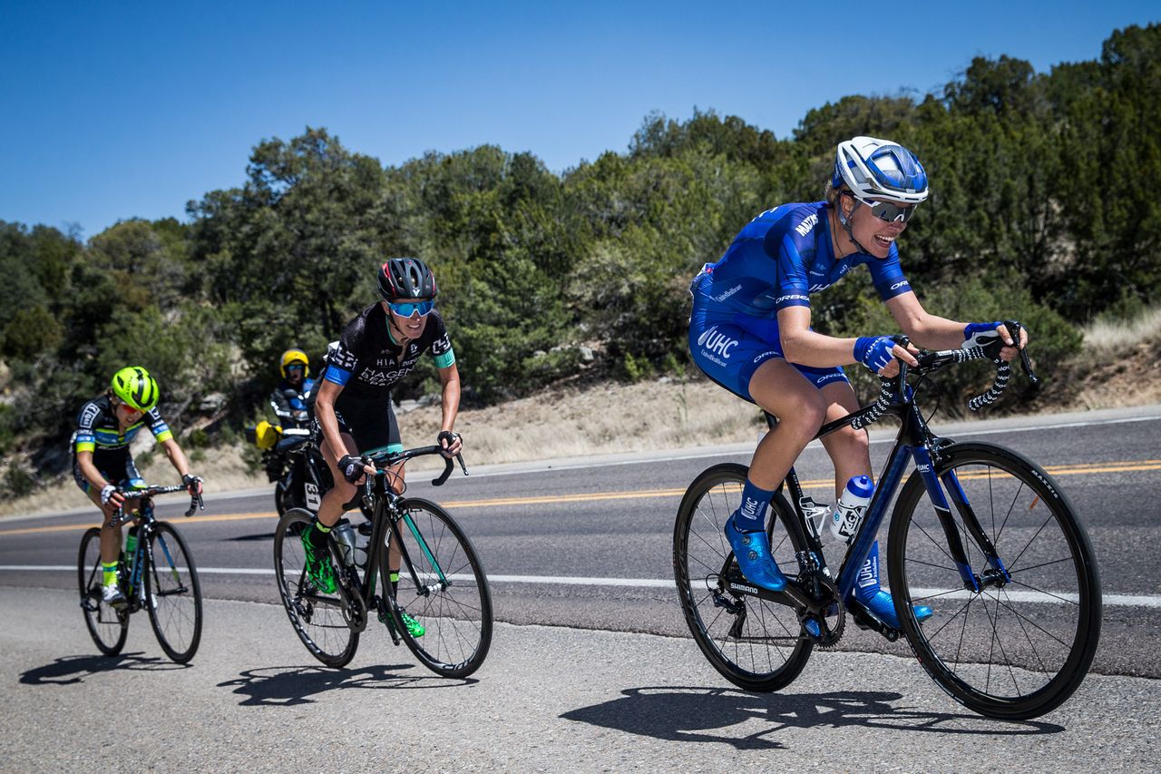 The final womens break of the day during stage 2 at Tour of the Gila.
