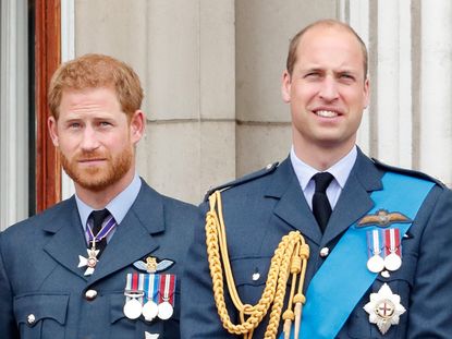 Prince Harry, Duke of Sussex and Prince William, Duke of Cambridge attend the annual Remembrance Sunday memorial on November 11, 2018