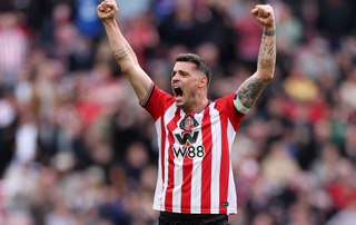 Granit Xhaka of Sunderland celebrates victory following the Premier League match between Sunderland and Tottenham Hotspur at Stadium of Light on April 12, 2026 in Sunderland, England.