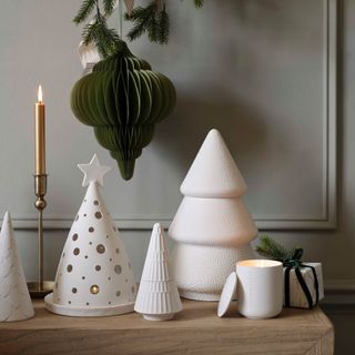 White ceramic Christmas trees