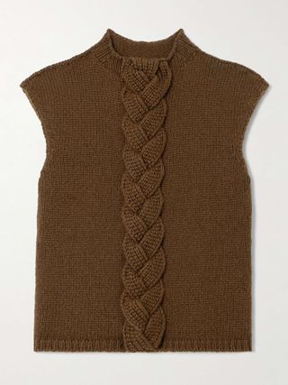 Cable-Knit Wool-Blend Vest