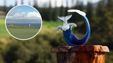 Main image of The Sentry trophy and an inset image of Kapalua Resort appearing to be in excellent condition