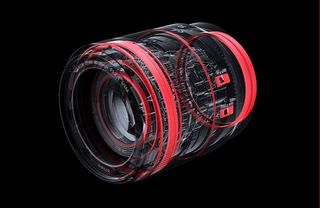 A blowout diagram of the Canon RF 50mm f/1.2L USM lens showing positions of weather seals