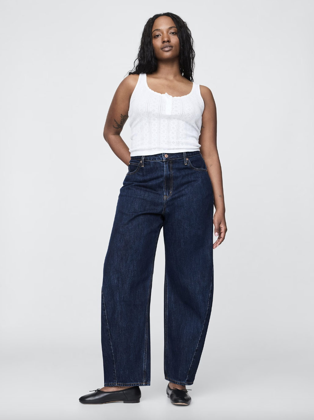 Gap, Curvy High Rise Barrel Jeans