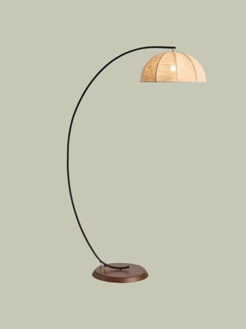Made Benny Curved Floor Lamp, White Ivory