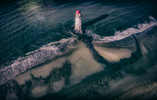 Llighthouse at Point of Ayr in North Wales