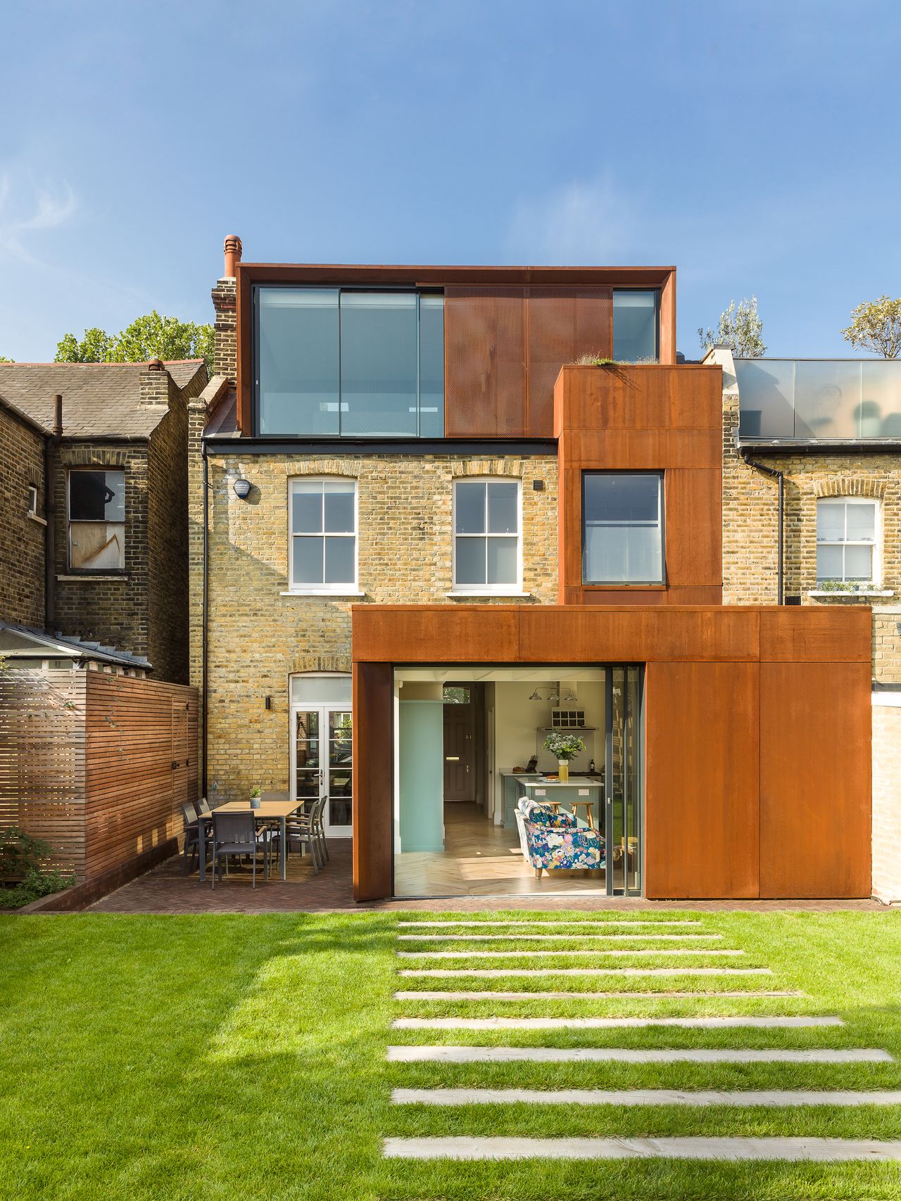 terrace house with modern extension
