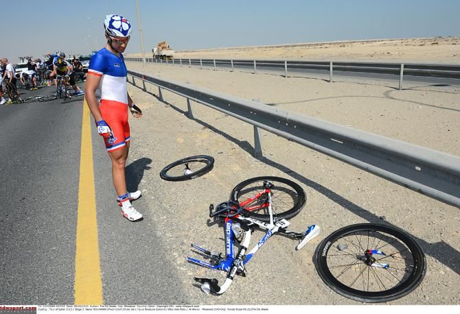 Nacer Bouhanni's bike isn't going to go again.