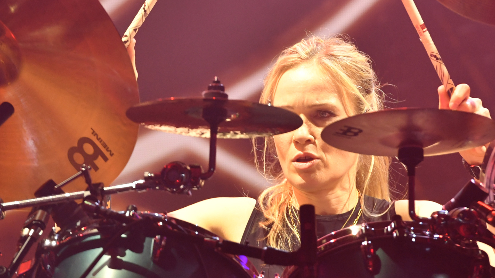 Anika Nilles of Rush performs during the opening night of their first American tour in 11 years at The Kia Forum on June 07, 2026 in Inglewood, California