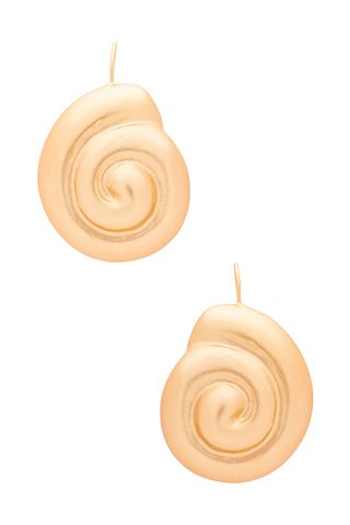 gold nautilius earrings