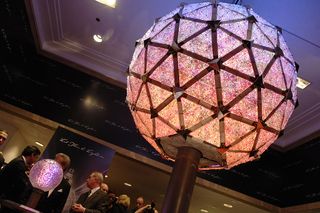 Crystal centennial ball on display at 100th Anniversary of the Times Square New Year's Eve Ball Drop kickoff at Macy's on November 7, 2007