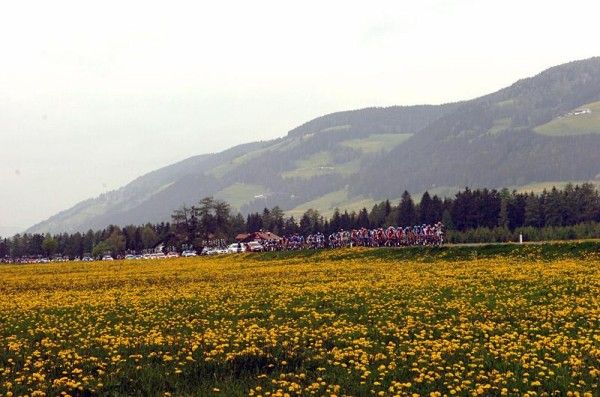 The peloton passed through many scenic settings en route to Mayrhofen, Austria.