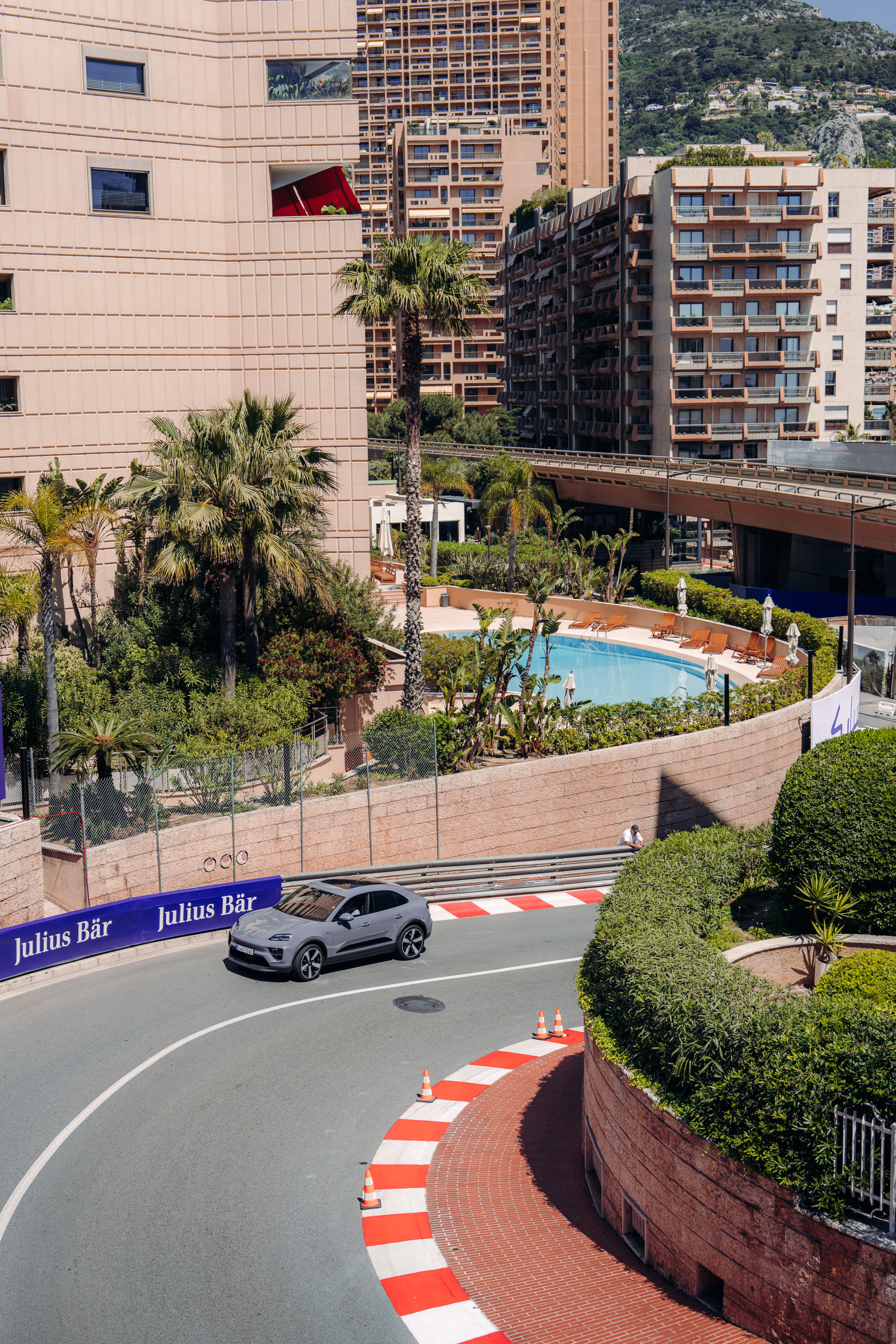 Porsche Macan on the Monaco F1 track