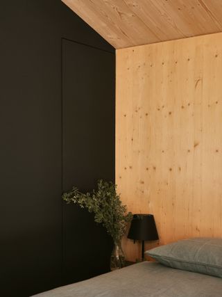 Detail of structure inside Pine Nut Cabane by daab design