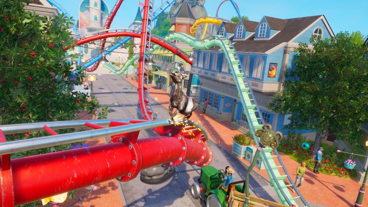Images from Goat Simulator 3 Dizzyworld of a theme park