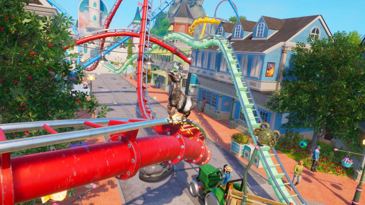 Images from Goat Simulator 3 Dizzyworld of a theme park