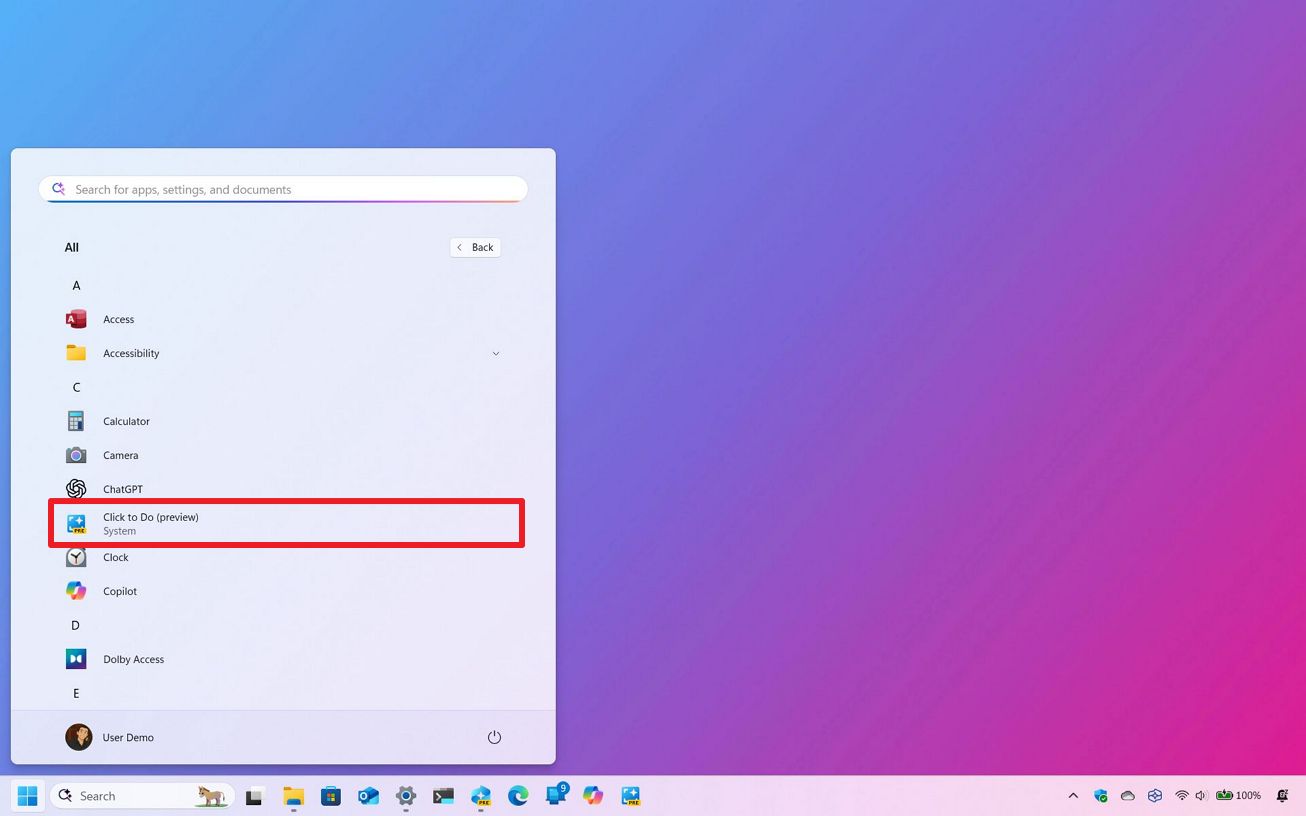 Open Click to Do