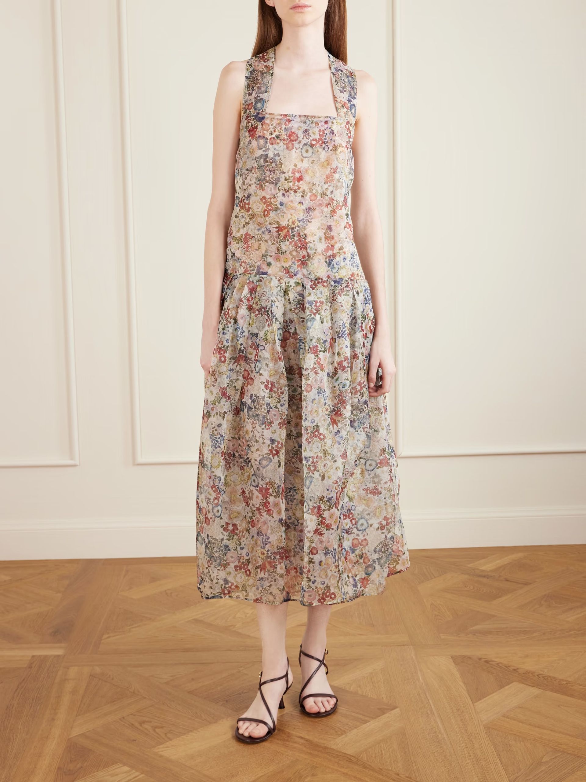 Khaite, Amello floral-print silk-organza midi dress