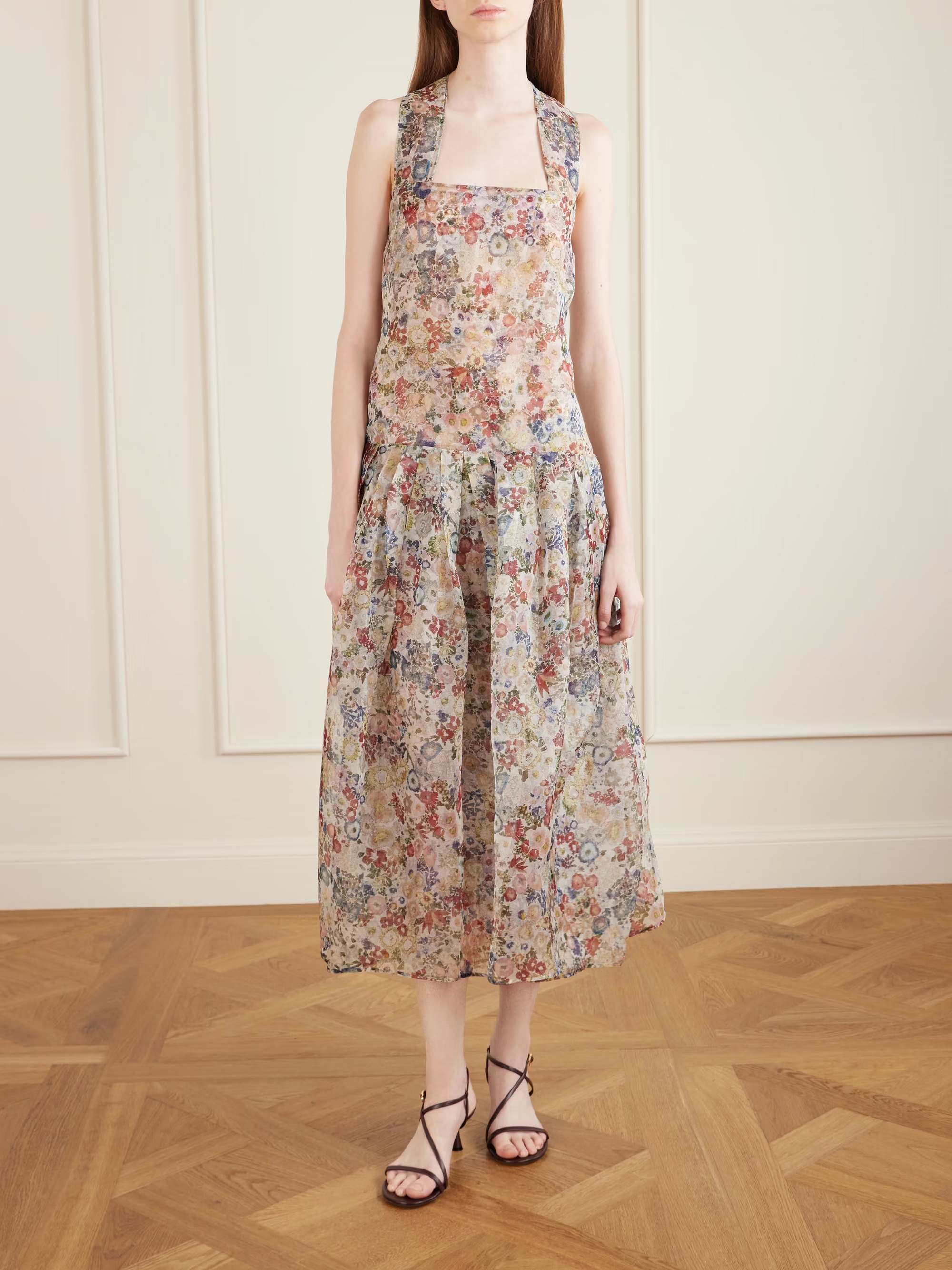 Khaite, Amello floral-print silk-organza midi dress