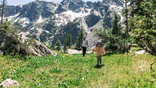Family hiking in the Holy Cross Wilderness, Colorado