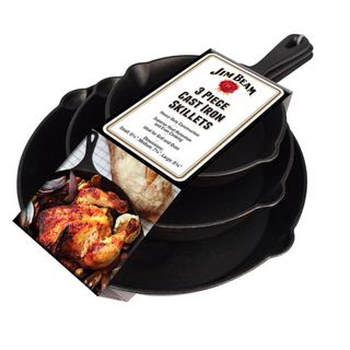 Jim Bean 3pc Cast Iron Skillet