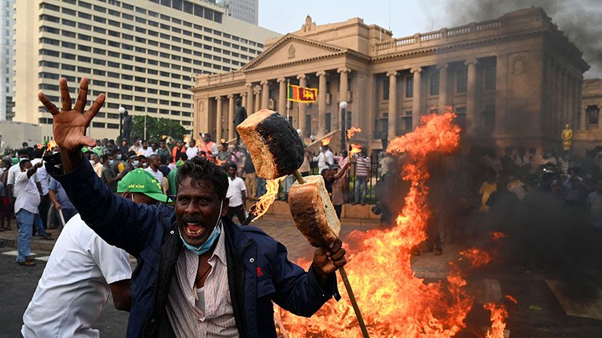 Protesters in Sri Lanka