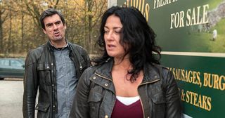 Moira Dingle recklessly heads out to get in the van and Cain Dingle goes after her but fails to stop her from setting off. Seeing the danger before him Pete Barton rushes to push Jacob Gallagher out of the way of the vehicle but ends up being knocked down himself in Emmerdale.