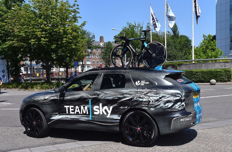 The Jaguar F-Pace made its debut at the Tour de France
