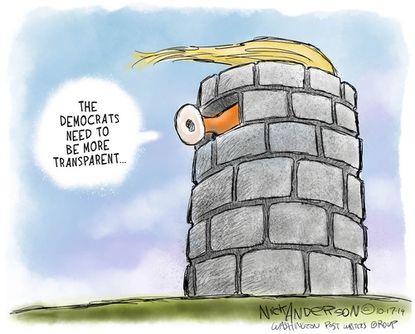 Political Cartoon U.S. Democrats Transparency