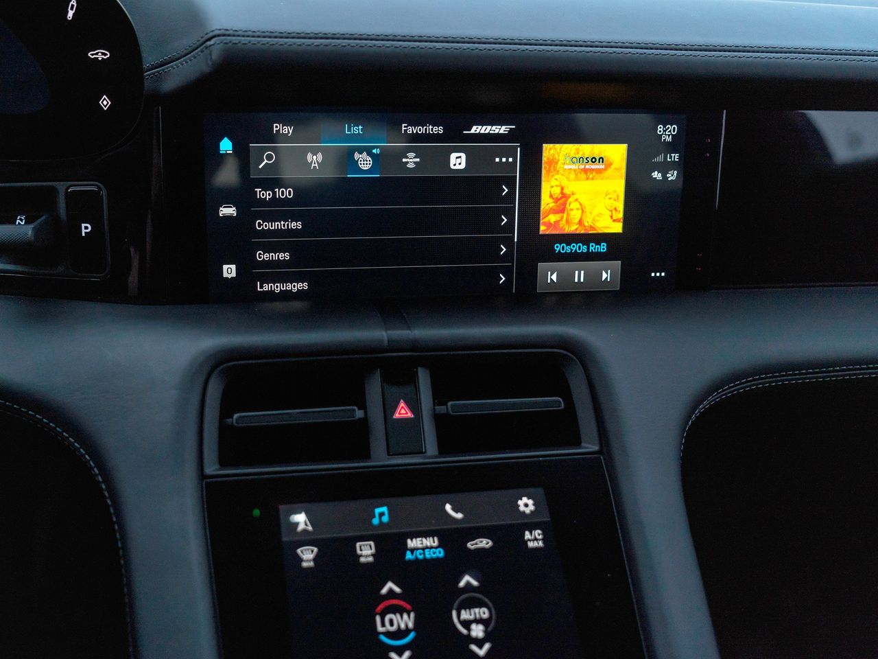 Taycan Internet Radio Screen