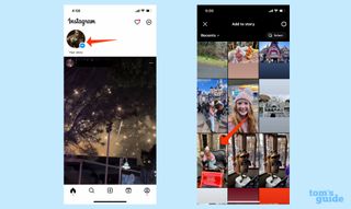Add an image to a story in Instagram