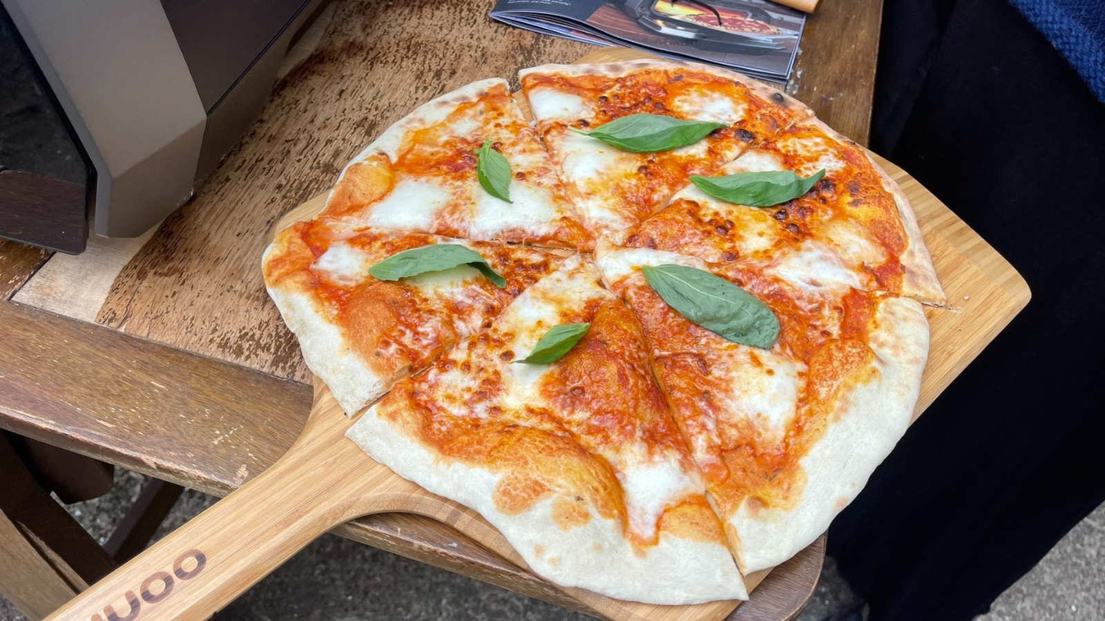 Margherita pizza cooked by the Ooni Volt 12