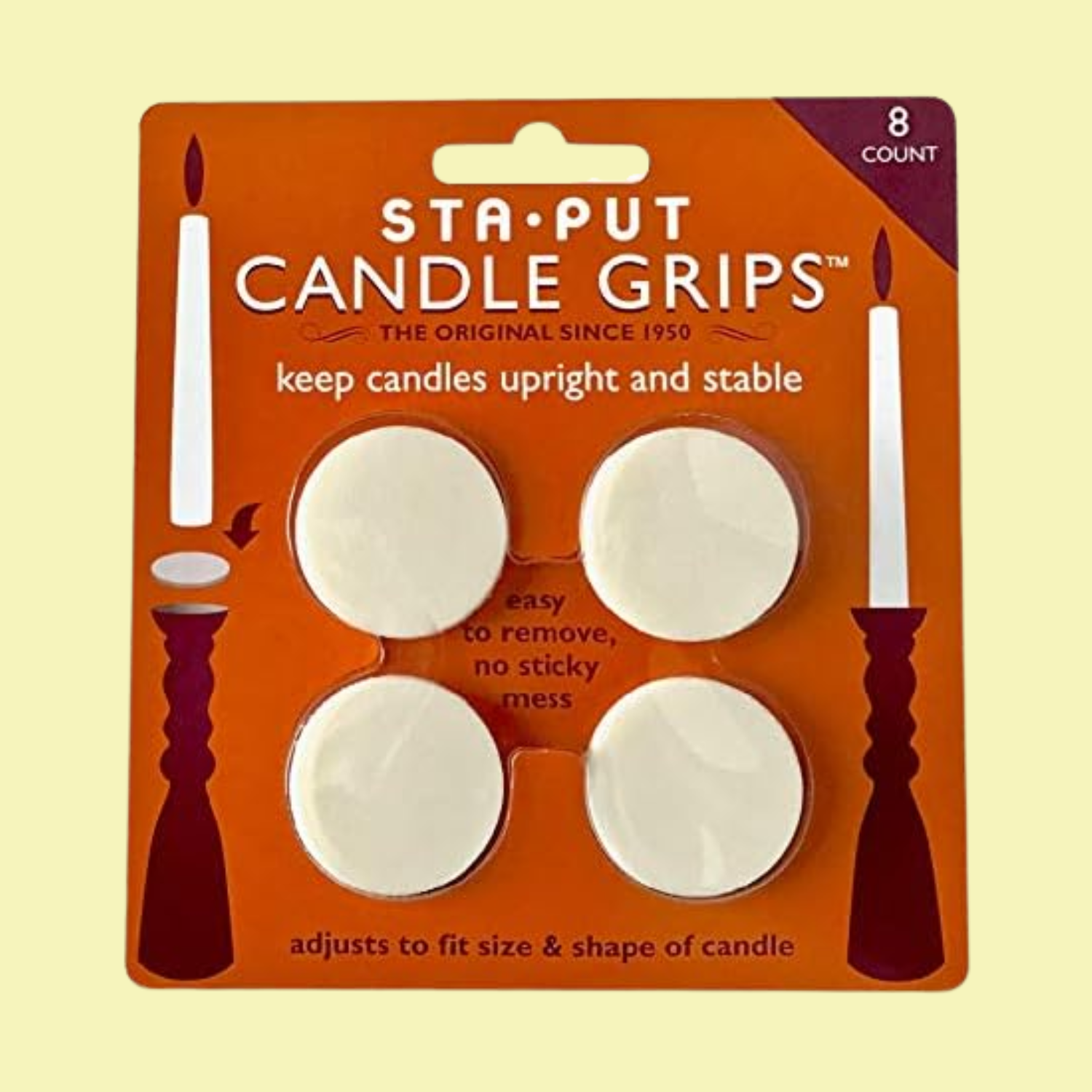 An orange pack of candle grips