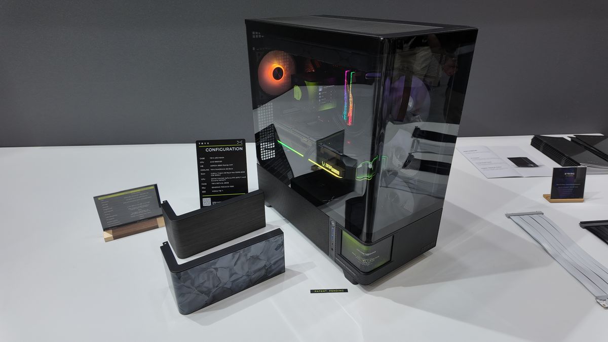 The Tryx Arcvision OC case with lower venting at Computex 2025