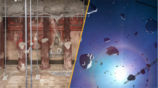A mosaic in Pompeii and distant asteroids in the solar system.
