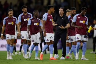 Aston Villa season preview 2023/24 Unai Emery, Manager of Aston Villa, gives the team instructions during the Premier League Summer Series match between Aston Villa and Fulham FC at Exploria Stadium on July 26, 2023 in Orlando, Florida. (Photo by James Gilbert/Getty Images for Premier League)