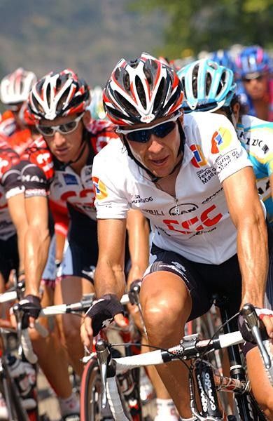 Carlos Sastre (CSC) in the peloton