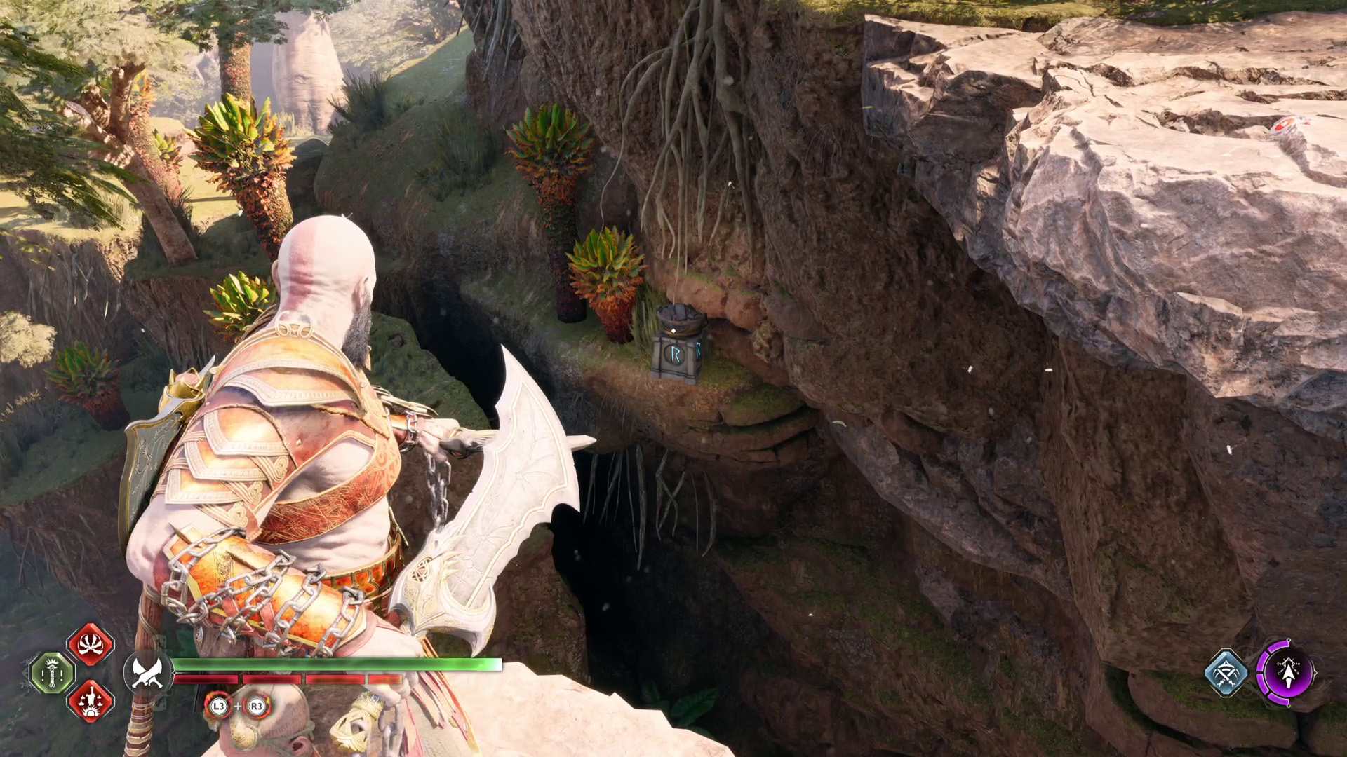 God of War Ragnarok runic Nornir chests in the Vanaheim crater area