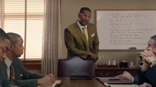 Willie E Cary speaks to his fellow attorneys in The Burial film