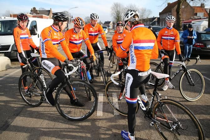 Dutch riders check out the 'cross Worlds course in Hoogerheide