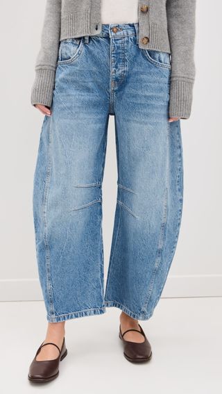 Free People, We the Free Good Luck Mid-Rise Barrel Jeans