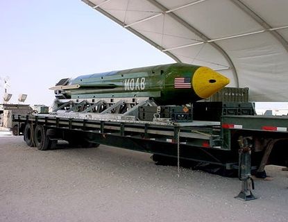 An undated photo of a MOAB bomb, like the one deployed by the Trump administration Thursday in Afghanistan.