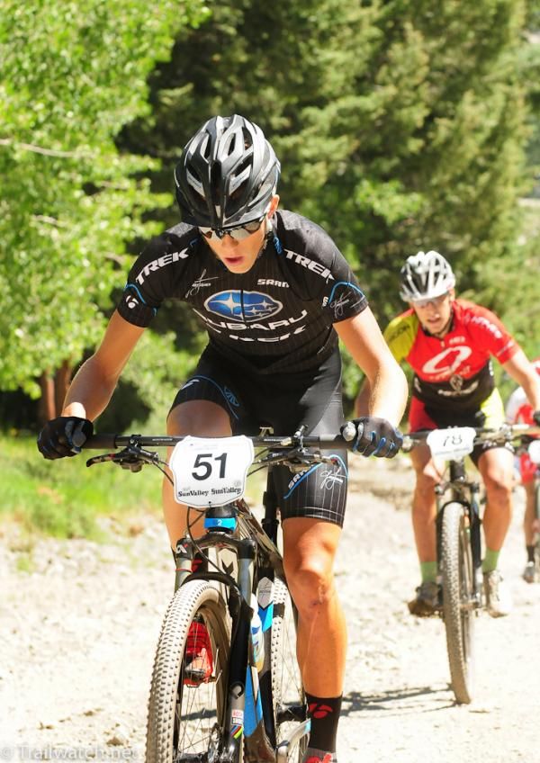 Russell Finsterwald (Subaru-Trek) went to the front on the first trip up Mt. Baldy