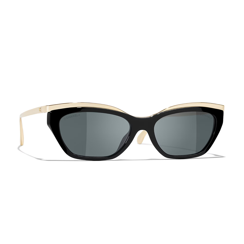 Black and gold chanel sunglasses